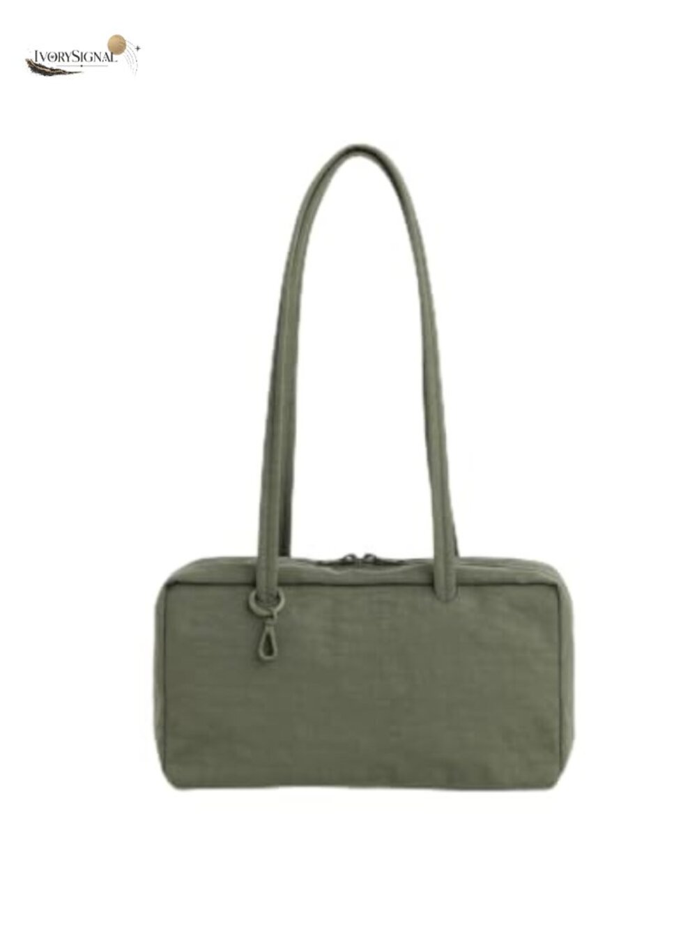 Recycled Heavyweight Nylon Bowler Shoulder Bag with Charm Loops & Key Leash